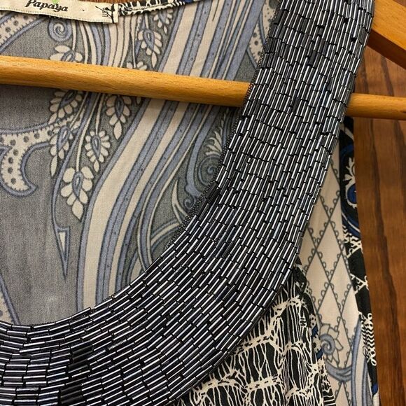 Papaya‎ beaded halter neck paisley floral print jersey knit tunic tank - Picture 2 of 7